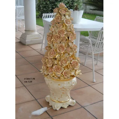 Picture Ceramic decorative pyramid with roses