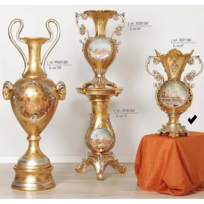 Picture Tegallaino vase with 2 handles with inserts - Valle d'oro Patchi