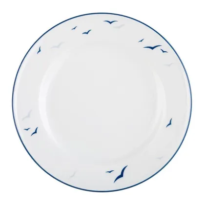Zdjęcie Stylowy płaski okrągły 17-centymetrowy porcelanowy talerz z Niemiec – Tettau