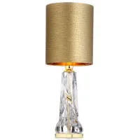 Picture Italian crystal table lamp with a shade with a gold interior - Il Paralume Marina