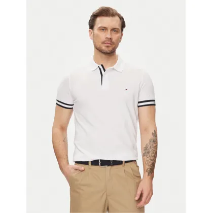 Zdjęcie Tommy Hilfiger Polo Monotype MW0MW34737 Biały Slim Fit
