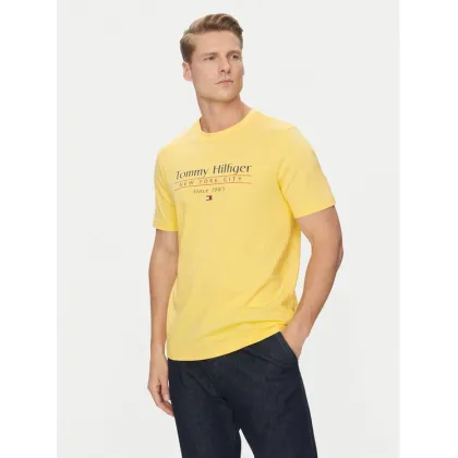 Zdjęcie Tommy Hilfiger T-Shirt Center Stack MW0MW38621 Żółty Regular Fit
