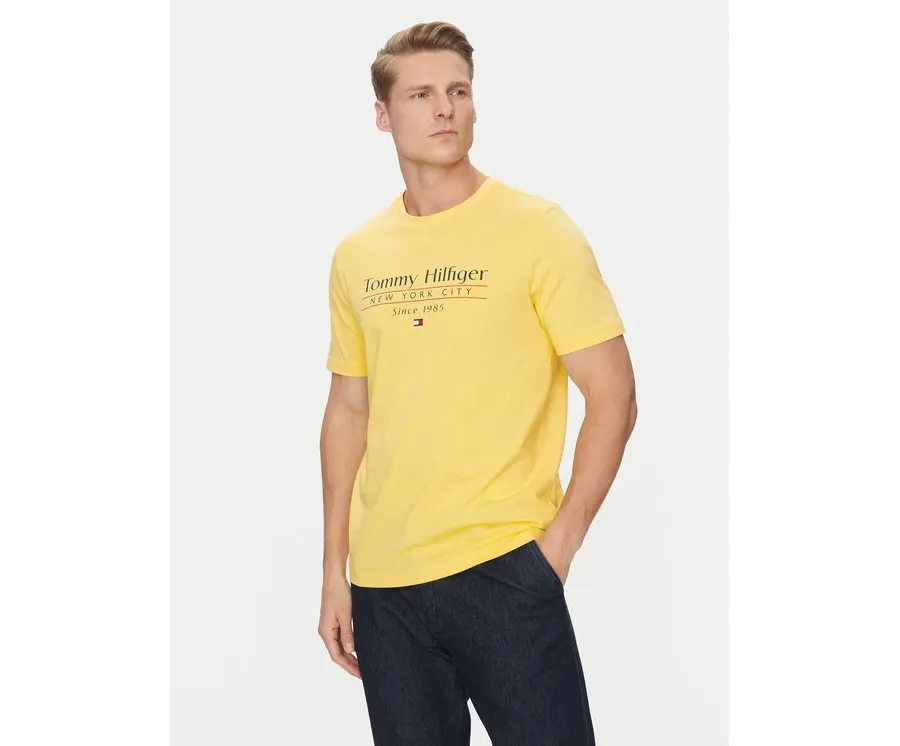 obrazek 1 Tommy Hilfiger T-Shirt Center Stack MW0MW38621 Żółty Regular Fit