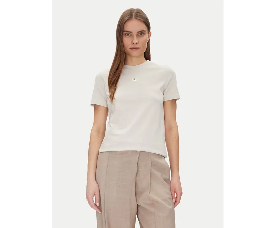 obrazek 1 Calvin Klein Jeans T-Shirt J20J225243 Beżowy Regular Fit