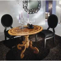 Picture Elegant round coffee table in honey color