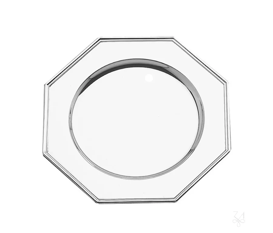 obrazek 1 Platerowany srebrem ośmioboczny talerz o nowoczesnym kształcie - Zaramella Argenti
