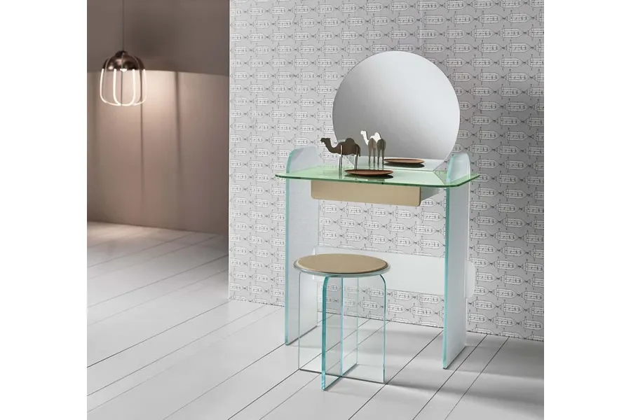 obrazek 1 Luksusowa szklana toaletka z lustrem - Tonelli Design