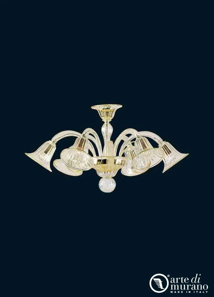 obrazek 1 Urokliwa lampa sufitowa Lucy Gold ze szkła Murano