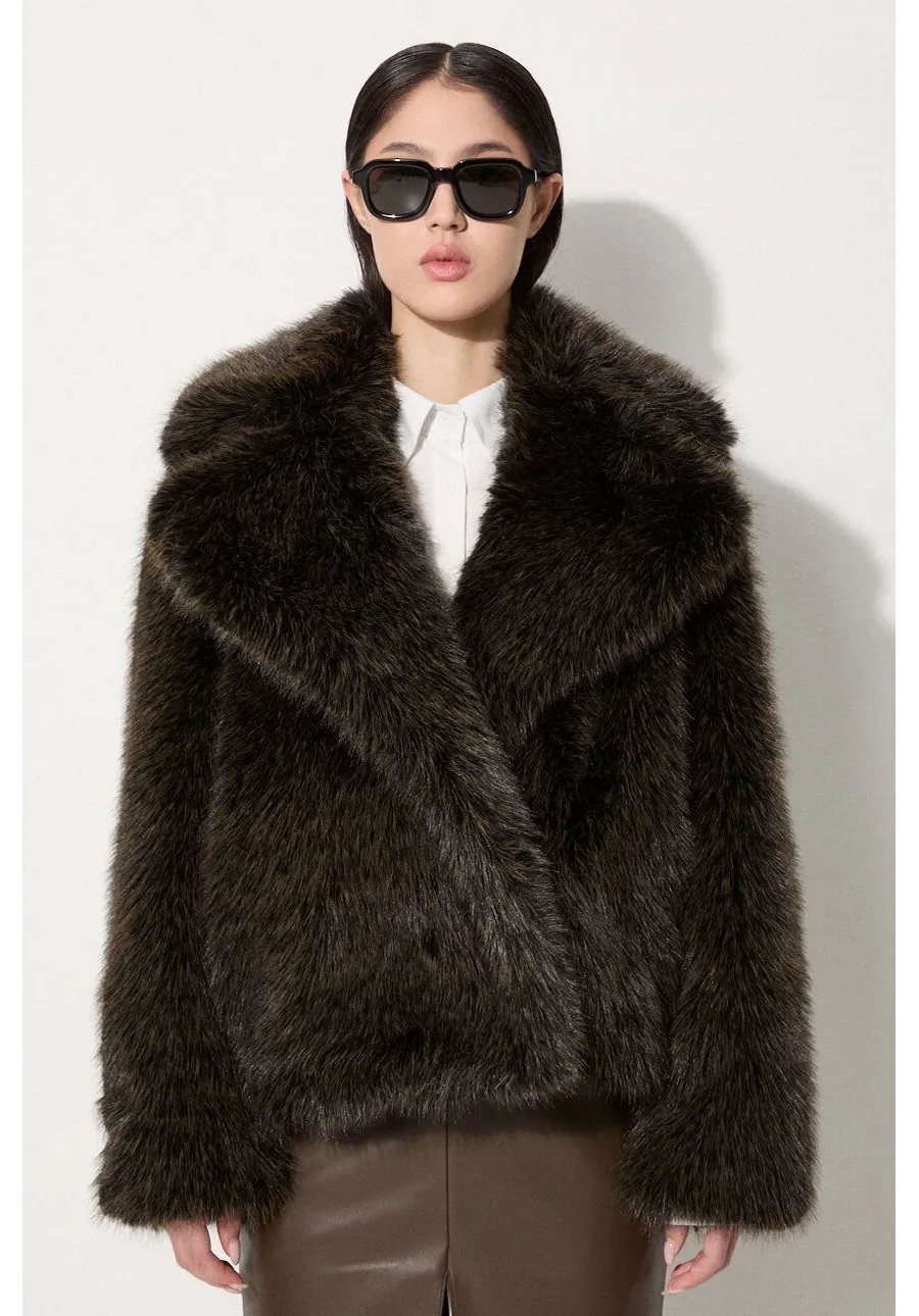 obrazek 1 Kenzo kurtka Short Fake Fur Blouson damska kolor czarny zimowa FE62BL1869FP.90