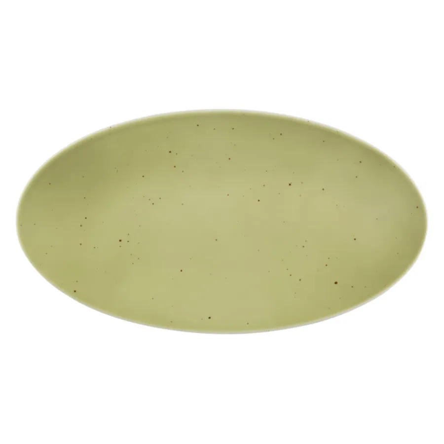 obrazek 1 Oryginalny duży owalny porcelanowy talerz 33x18 cm w kolorze oliwkowym - Seltmann Weiden