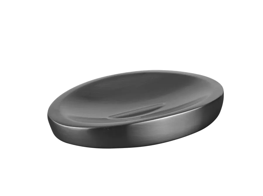 obrazek 1 Podstawka na mydło 14x9,5xH2 cm z grafitowym wykończeniem