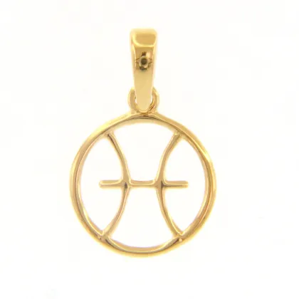 Zdjęcie Zawieszka znak zodiaku Ryby ze stylizowanego żółtego złota