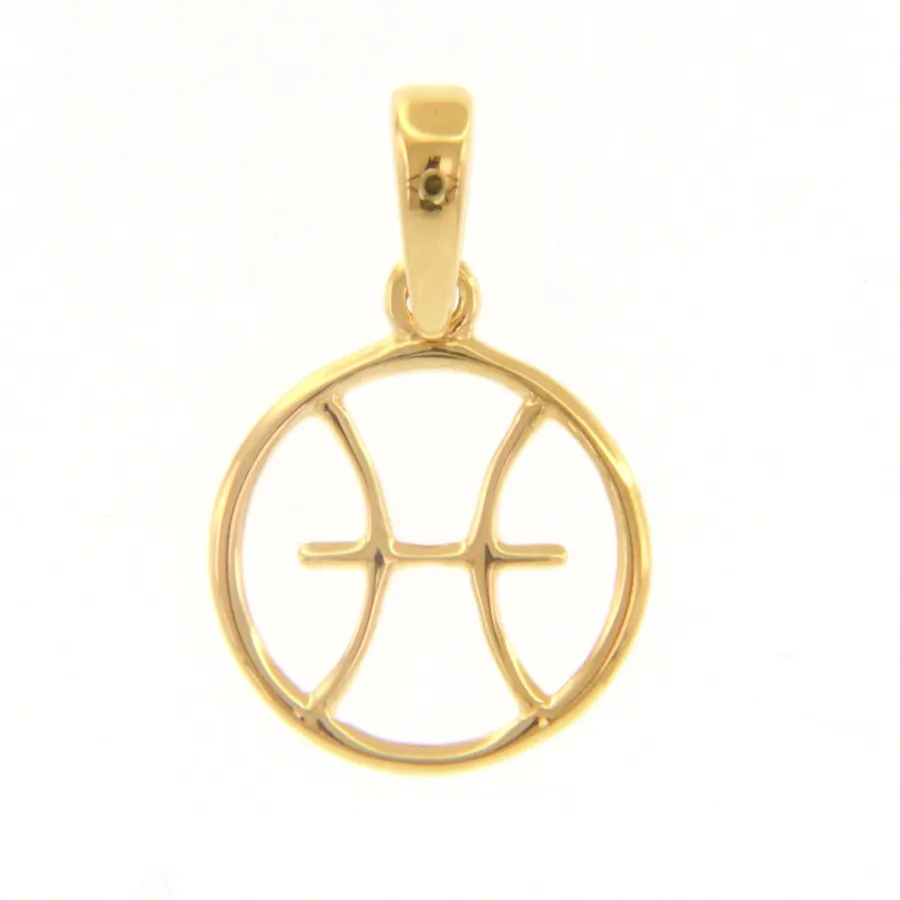 obrazek 1 Zawieszka znak zodiaku Ryby ze stylizowanego żółtego złota