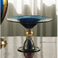 Zdjęcie Niebiesko-złoty pojemnik na cukierki ze szkła Murano - Il Paralume Marina