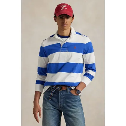 Zdjęcie Polo Ralph Lauren sweter bawełniany Long Sleeve męski kolor niebieski 710900566