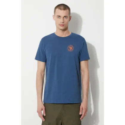 Zdjęcie Fjallraven t-shirt 1960 Logo T-shirt męski kolor niebieski z nadrukiem F87313