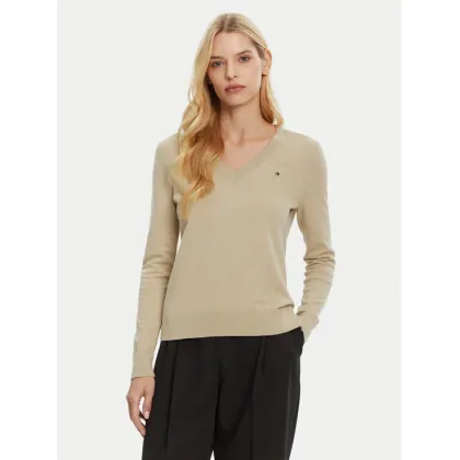 Zdjęcie Tommy Hilfiger Sweter WW0WW40098 Beżowy Regular Fit
