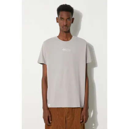 Zdjęcie Alpha Industries t-shirt bawełniany kolor szary gładki 118529.643-SZARY
