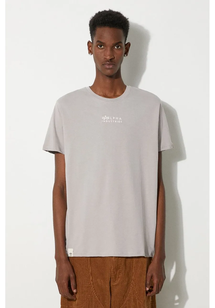 obrazek 1 Alpha Industries t-shirt bawełniany kolor szary gładki 118529.643-SZARY