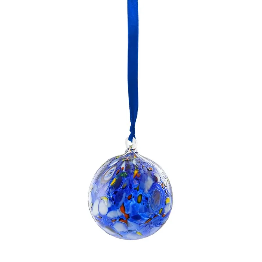 obrazek 1 Niebieska bombka wykonana ze szkła murano (8 cm)