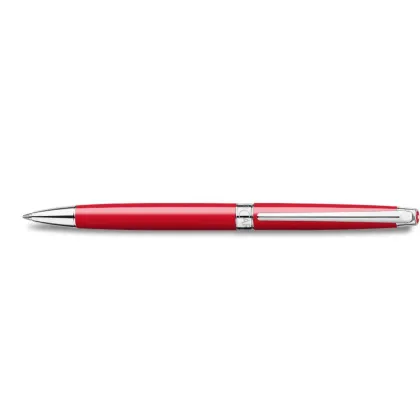Picture A spectacular Leman Slim Scarlet Red pen, silver-plated/rhodium-plated