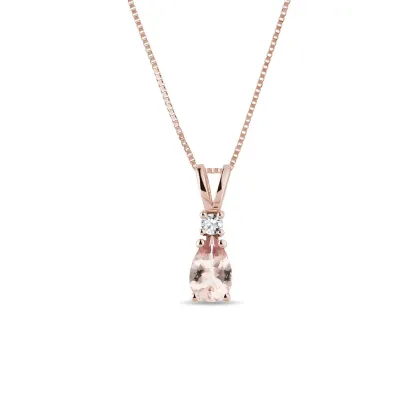 Zdjęcie Naszyjnik wykonany z różowego złota i Morganite KLENOTA