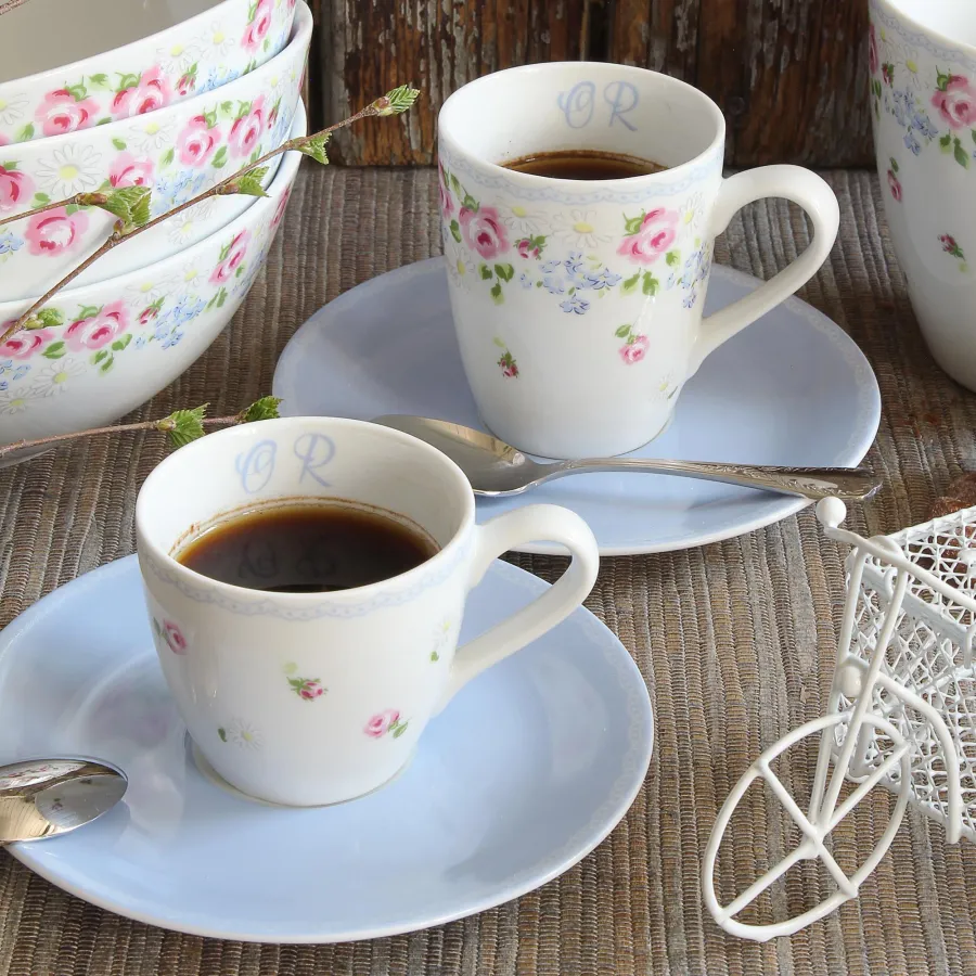 obrazek 2 Filiżanka do espresso ze spodkiem z porcelany w kolorze niebieskim – Leander