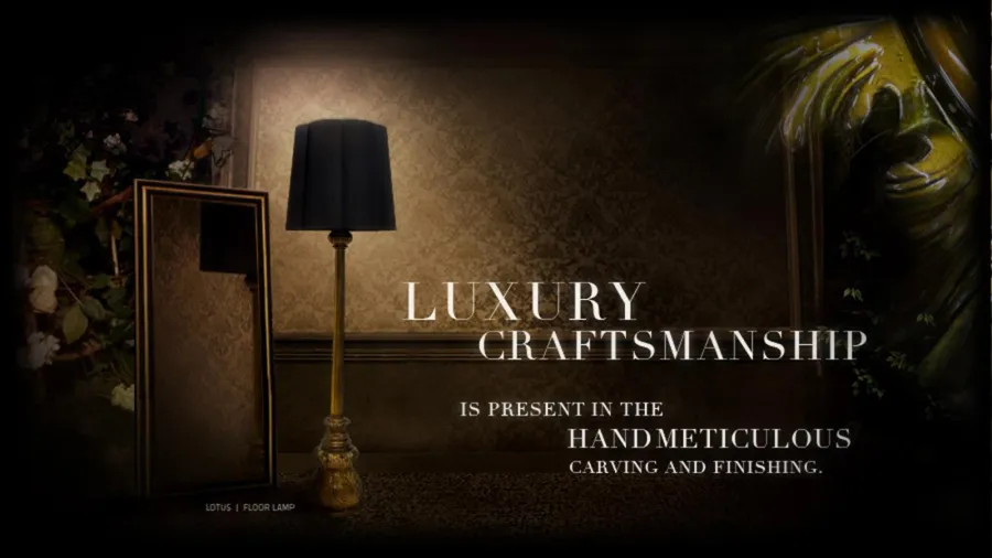 obrazek 1 Elegancka ręcznie rzeźbiona lampa podłogowa