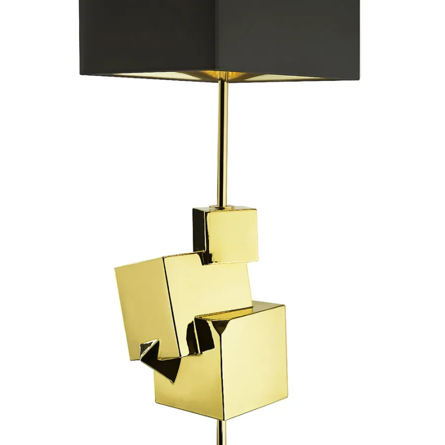 obrazek 3 Lampa podłogowa z pirytu z mosiężną ramą H.184xL.30xP.30 cm