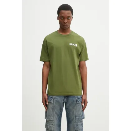 Zdjęcie Kenzo t-shirt bawełniany Boke Flower 2.0 męski kolor zielony z nadrukiem FF55TS4894SG.50