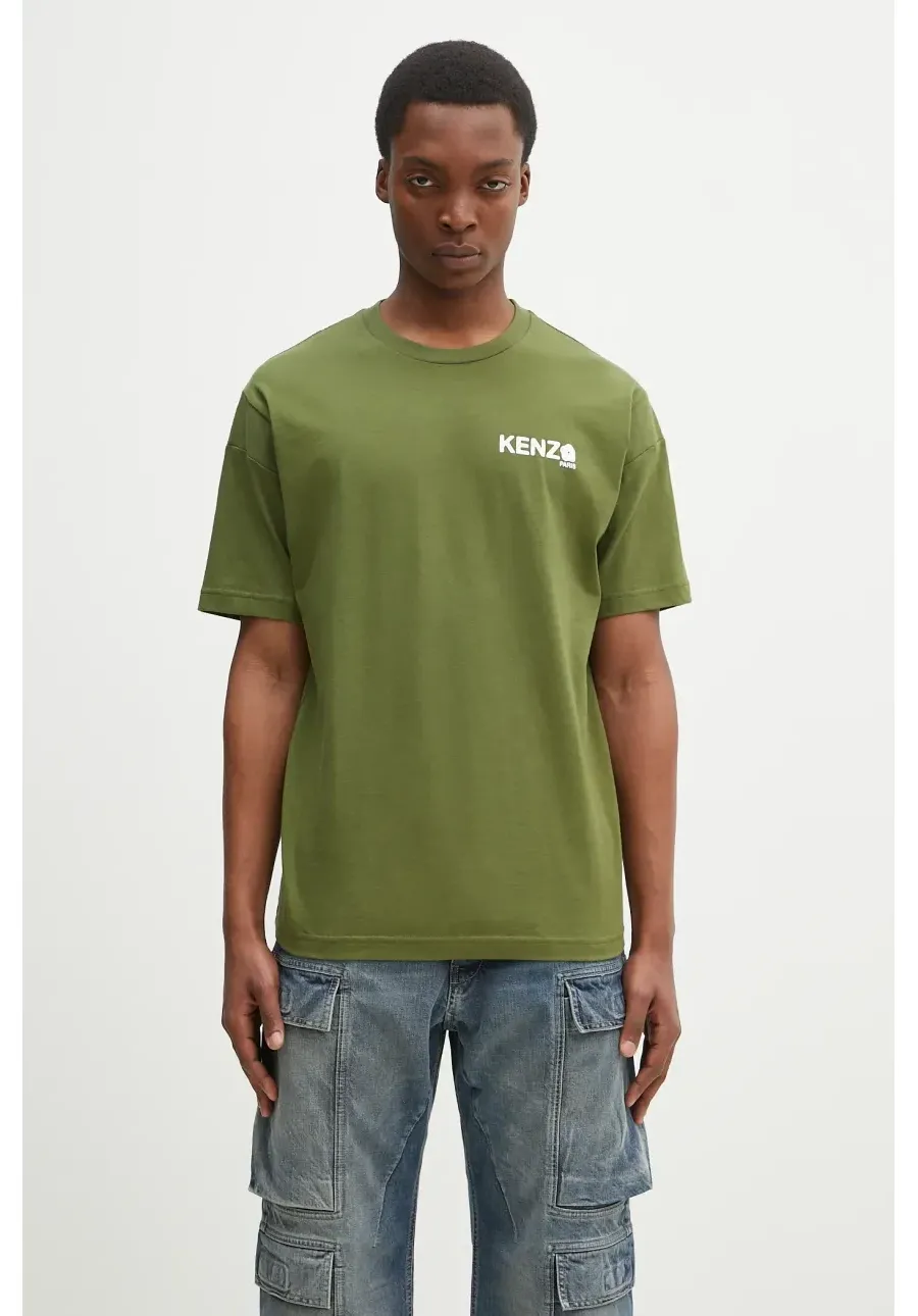 obrazek 1 Kenzo t-shirt bawełniany Boke Flower 2.0 męski kolor zielony z nadrukiem FF55TS4894SG.50