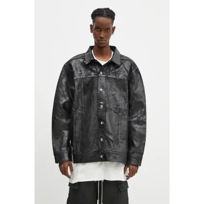 Zdjęcie Rick Owens kurtka Jumbo Worker męska kolor czarny przejściowa oversize DU02D2761.BMC