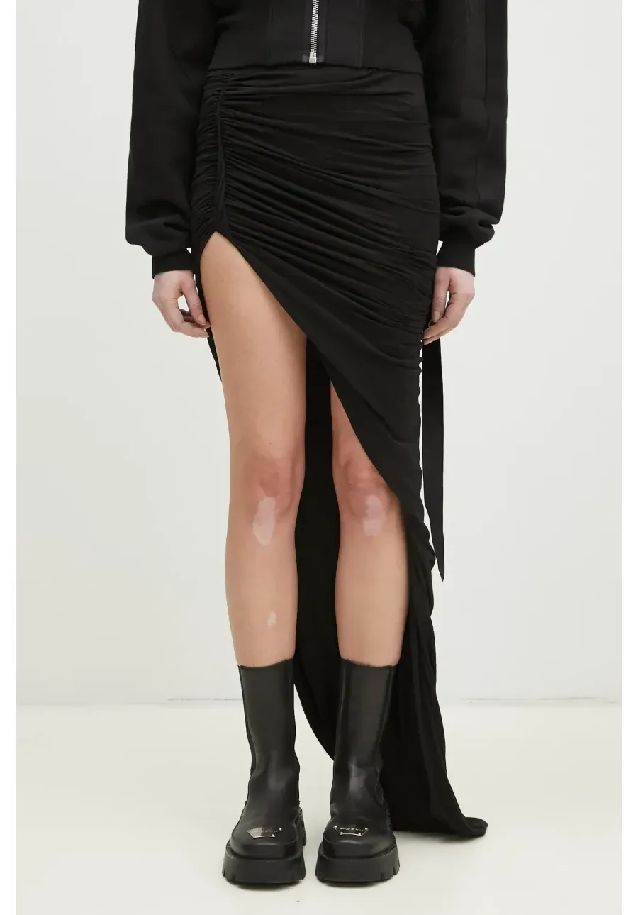 obrazek 1 Rick Owens spódnica bawełniana Soft Edfu Skirt Long kolor czarny maxi prosta DS01E3334.BHDB