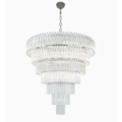 Zdjęcie Stylowy żyrandol z przezroczystymi trójścianami ze szkła Murano - Il Paralume Marina