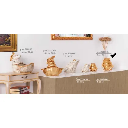 Picture Golden sitting frog 23cm - Valle d'oro Patchi