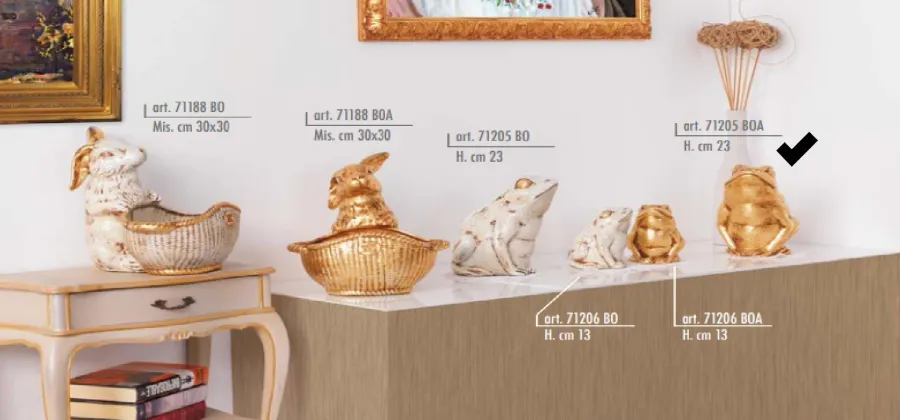 obrazek 1 Złota  siedząca żaba 23cm - Valle d'oro Patchi