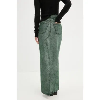 Zdjęcie MM6 Maison Margiela spódnica jeansowa kolor zielony maxi prosta S62MI0021.S30652