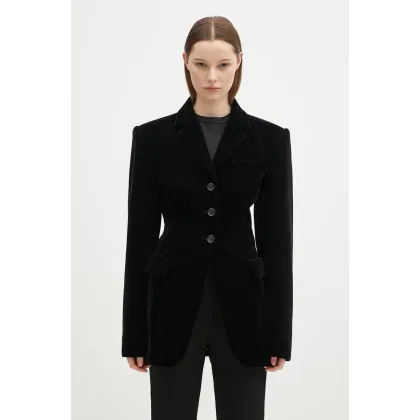 Zdjęcie Sportmax marynarka welurowa Albero1234 kolor czarny jednorzędowa gładka 2422916013600