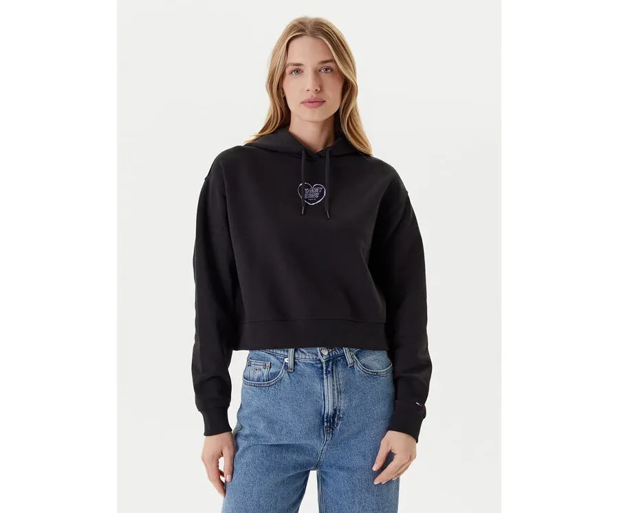 obrazek 1 Tommy Jeans Bluza Heart DW0DW21408 Czarny Relaxed Fit