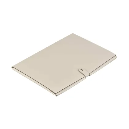 Picture Luxurious cream-colored A4 leather document folder