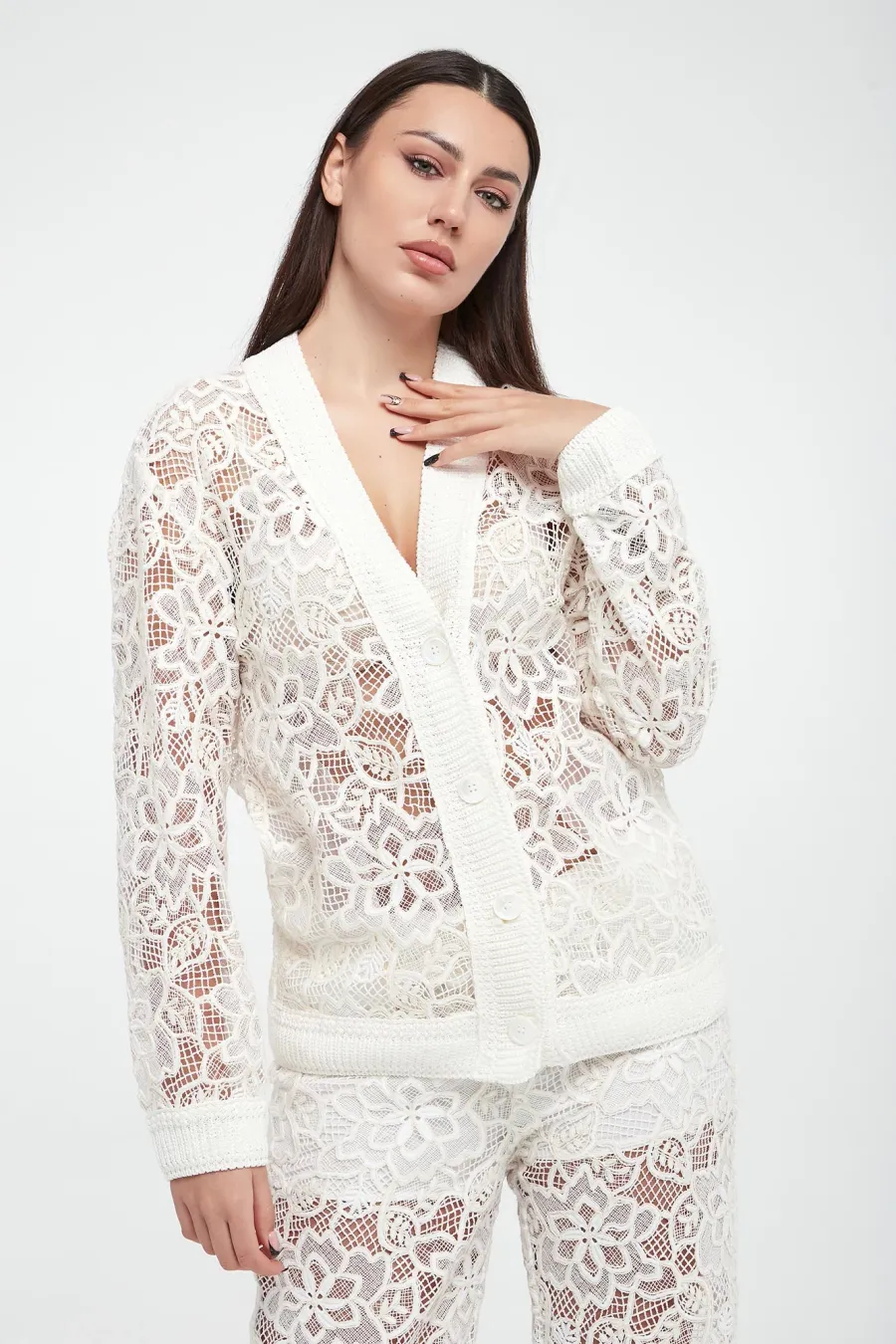 obrazek 1 Kardigan damski koronkowy ERMANNO FIRENZE Ermanno Firenze