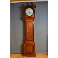 Zdjęcie Naprawdę doskonały słupkowy zegar dziadka - mahoń, dąb - antyk