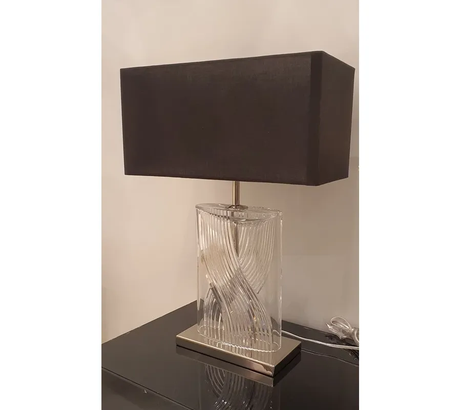 obrazek 3 Unikalna lampa stołowa z kryształu florenckiego z cylindrycznym abażurem – Il Paralume Marina