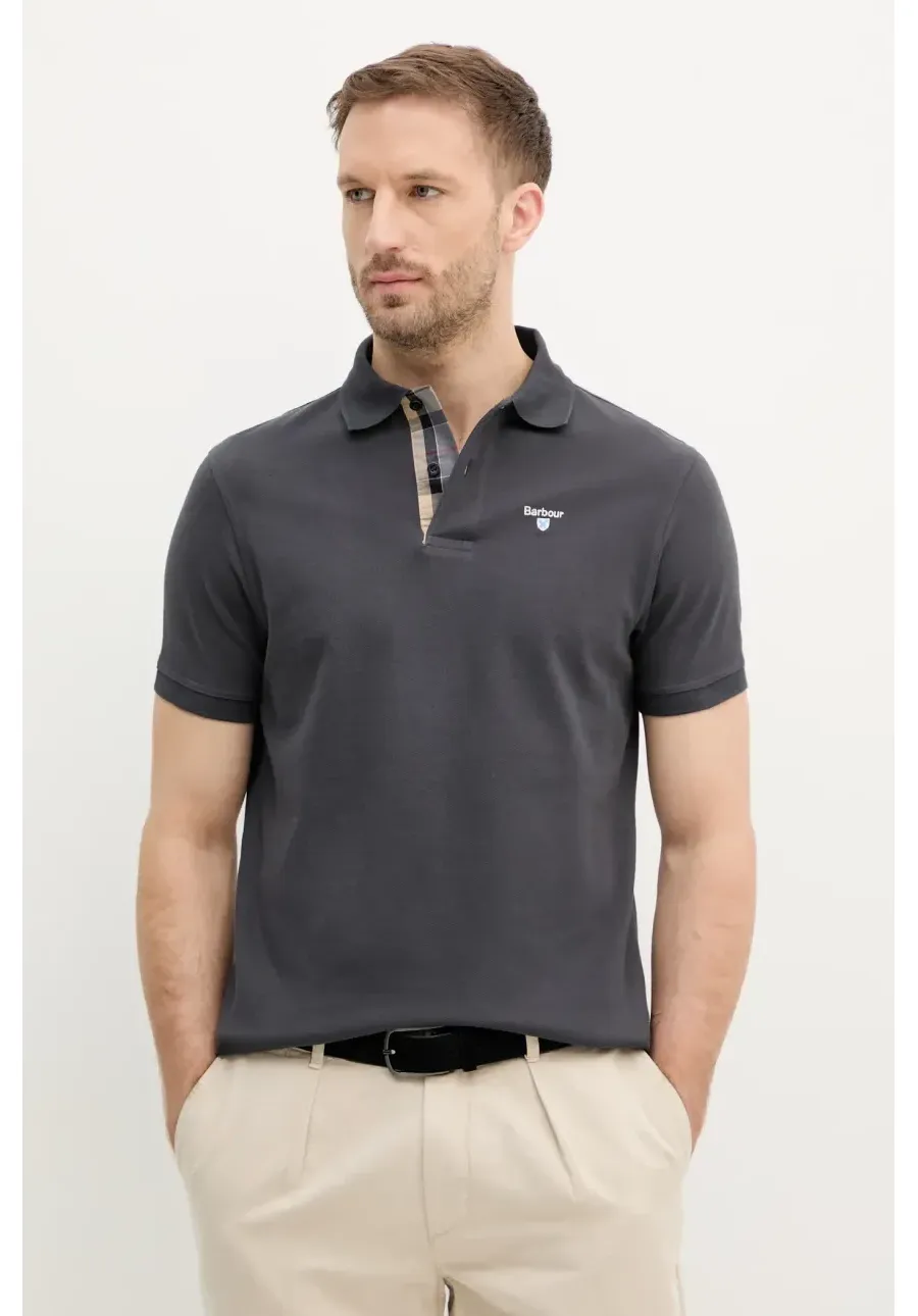 obrazek 1 Barbour polo bawełniane Tartan Pique Polo kolor granatowy z aplikacją MML0012