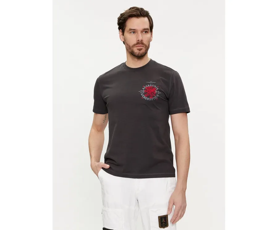 obrazek 1 Aeronautica Militare T-Shirt 241TS2201J629 Szary Regular Fit