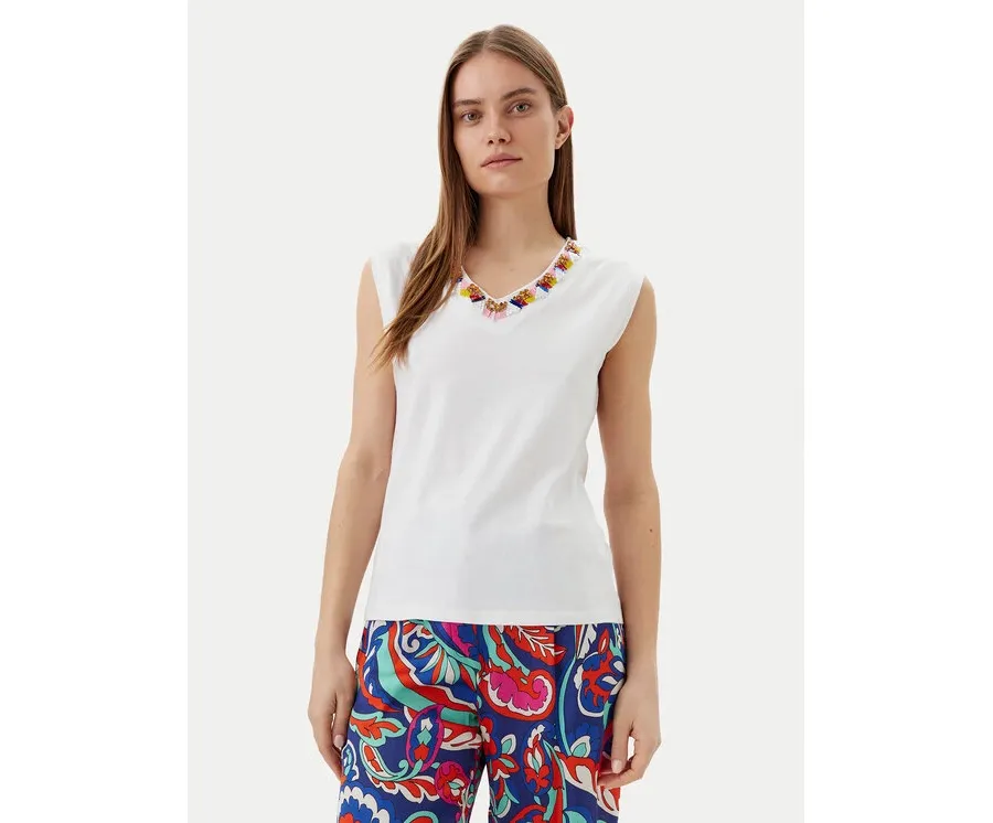 obrazek 1 Lola Casademunt by Maite Top MS2515021 Biały Regular Fit