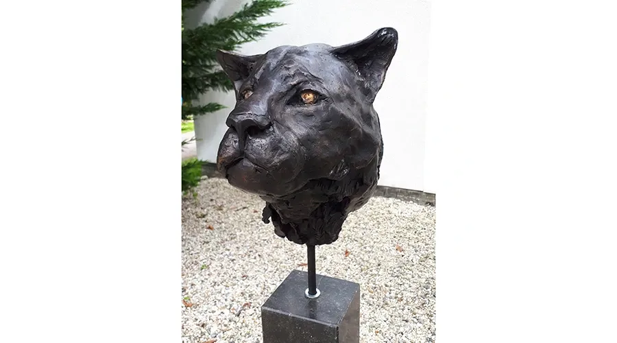 obrazek 1 Stylowa rzeźba do ogrodu "Głowa pantery"