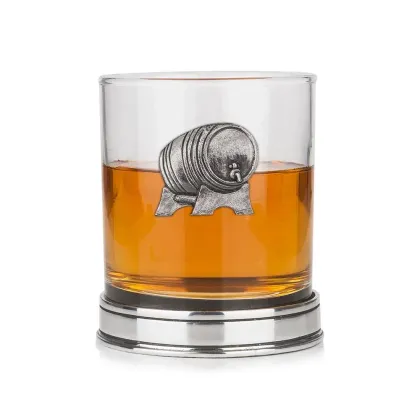 Zdjęcie Wyjątkowa szklanka do whisky z beczką whisky z pewteru – wyjątkowy prezent dla konesera whisky