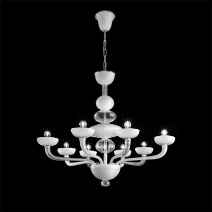 Zdjęcie 6-ramienny żyrandol Moon Light z weneckiego szkła