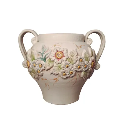 Picture A beautiful, stylish Italian vase made of ceramics with floral decoration